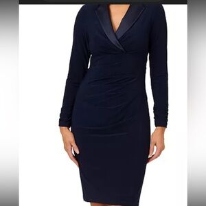 Adrianna Papell Jersey Tuxedo Sheath Dress